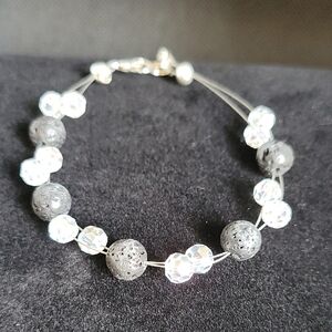 Elegant Black and Silver Beaded Bracelet